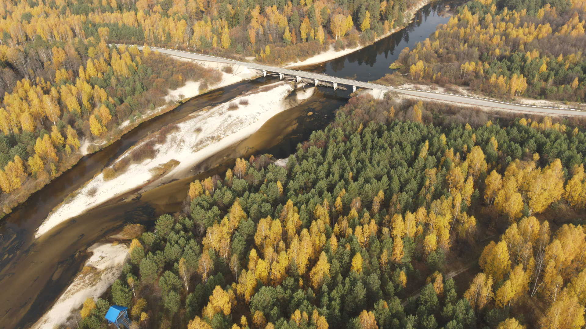 Мост через Керженец около пос. Рустай. 12.10.2021